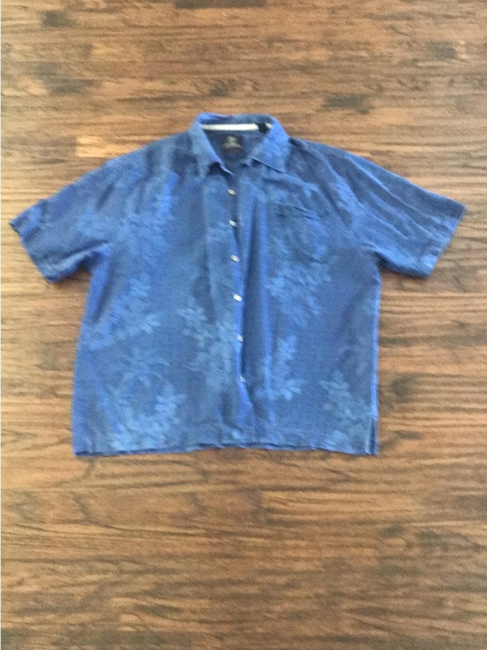 Jamaica Jaxx Blue Short-Sleeve Floral Button-Down Shirt